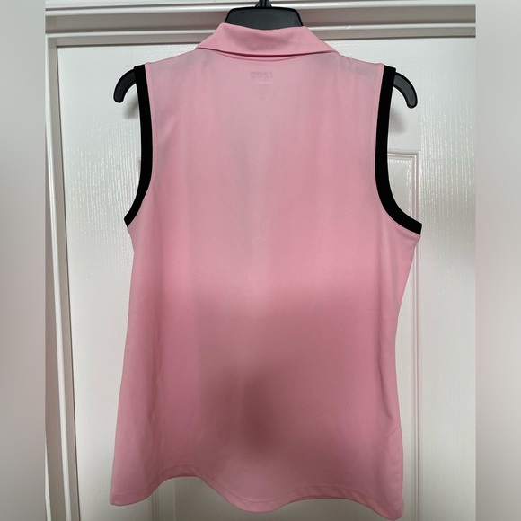 Izod Golf sleeveless collared polo top size Large- pale pink, white and black - Picture 4 of 5